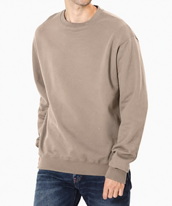 Sweat-shirt à col montant surdimensionné pour homme, marron, 100% coton, molleton français, pull décontracté à manches longues, vêtements d'automne et d'hiver - Product Image 1