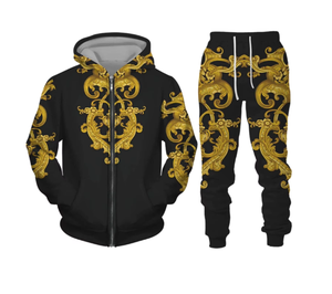 Men's Winter Outdoor Heavyweight Full Length Track Suits Solid Color Fleece Pullover <b>Sweater</b> 2Piece <b>Set</b> Plus Size Wholesale - Product Image 3