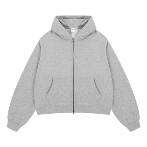 Sweat à capuche zippé en molleton épais de qualité supérieure, 230 grammes, coupe droite, personnalisé pour homme, imprimé automne, coupe courte - Product Image 3