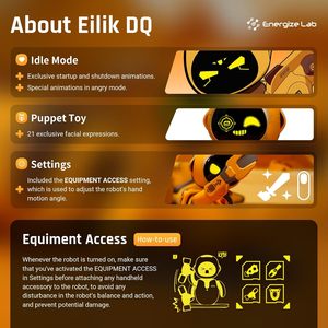 หุ่นยนต์สัตว์เลี้ยงอัจฉริยะ Eilik DQ พร้อมระบบควบคุมด้วยการสัมผัส อารมณ์ และเกมขนาดเล็ก - Product Image 3