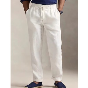 Unisex <b>White</b> Polyester/Nylon Waterproof <b>Cargo</b> Drawstring Pants Plain Dyed Adult Casual Wear - Product Image 2