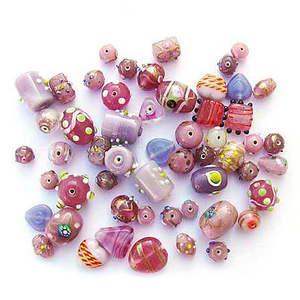 Cuentas de Vidrio Rosa de Fábrica India, Cuentas de Cristal con Orificio Pequeño para Hacer Joyería, Venta al por Mayor de Cuentas para Manualidades - Product Image 1