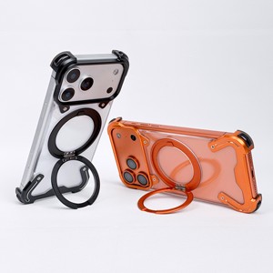 Funda Magnética Transparente con Anillo para iPhone, Marco de Aluminio Anti-Caídas - Product Image 2