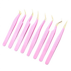 Meilleures ventes Pince à épiler rose personnalisée en acier inoxydable faite à la main Respectueux de l'environnement par Beauty Concept - Product Image 1