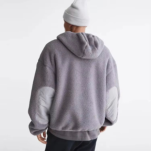 Spring Custom <b>Men</b> Woven Fleece Embroidered Letter Hooded <b>Half</b> <b>Zip</b> Quarter <b>Zip</b> Sweatshirts & <b>Jackets</b> - Product Image 2