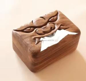 Caja de pañuelos de madera hecha a mano diseño de lujo servilletero de madera para uso en cocina y sala de estar DE LA India - Product Image 4