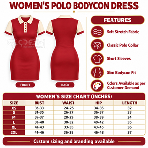 Robe mini moulante à col polo rouge contrastant de la sororité Cosh International, à manches courtes, avec logo personnalisé - Product Image 6