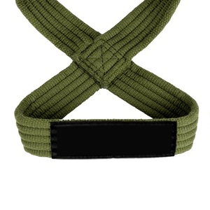 Correa de Levantamiento en Forma de 8, Color Verde Oliva, Elástica, Ajustable, con Cierre de Velcro, para Entrenamiento de Fuerza, Unisex - Product Image 5