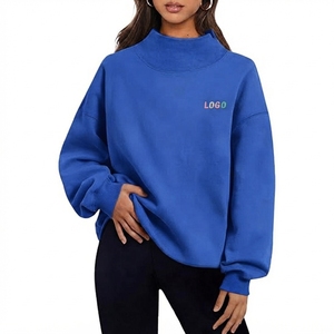 Sweat-shirts Premium Personnalisables avec Logo 350 g/m² Col Rond Femme Coupe Ample Oversize Pull Col Roulé Manches Longues avec Fente au Col - Product Image 1