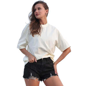 Camiseta Corta de Moda 2025 con Hombros Caídos - Camiseta de Mujer de Corte Holgado y Largo Corto - Product Image 5