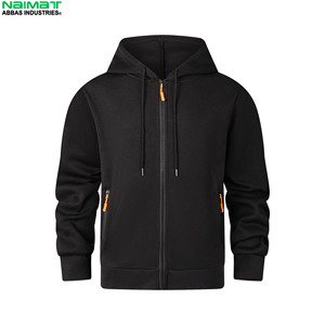 Sweat à capuche zippé intégral à manches doublement rayées bicolores pour homme, vêtement d'extérieur en polaire pour l'entraînement - Product Image 4