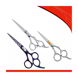 Ciseaux de coiffure professionnels en acier inoxydable, lame tranchante, manche moyen, pour droitiers, finition arc-en-ciel, ciseaux de salon - Product Image 3