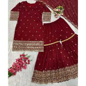 Vêtements indiens et pakistanais de créateur, haut et bas élégants pour les fêtes, et palazzo - Product Image 5