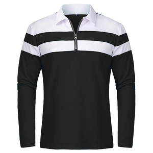 Polos de Verano para Hombre de Alta Calidad con Bloques de Color, Manga Larga, Cuello con Ribete en Contraste, Mezcla de Algodón, Cómodos y Transpirables - Product Image 4