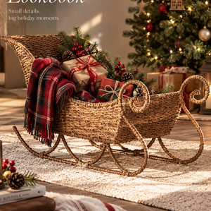 Cesta de mimbre natural tejida con diseño costero para sala de estar, decoración navideña, cesta de exhibición de regalos al por mayor - Product Image 2