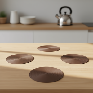 Set de 6 dessous-de-plat ronds Excelsa marron 36x36 cm en plastique - Product Image 3