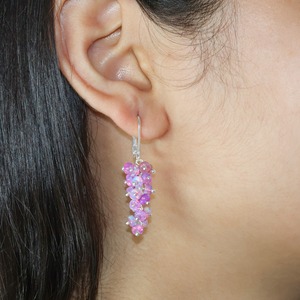 Purple Opal Dangle Earrings Sterling Silver Lever <b>Back</b> <b>Drop</b> Design Trendy Statement Jewelry for Wedding Engagement Gift - Product Image 2
