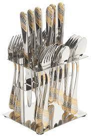 Juego de Cubiertos de Lujo en Oro Mate, 24 Piezas, con Mango Blanco, de Acero Inoxidable, Juego de Cuchillos, Tenedores y Cucharas, Vajilla para Restaurante - Product Image 2