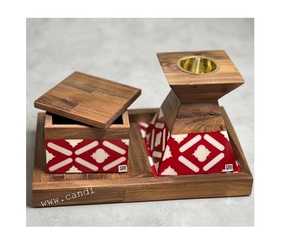 Juego de Incensario de Madera de Sándalo Hecho a Mano con Incrustaciones de Madreperla y Bandeja con Aroma a Oud para Uso Religioso - Product Image 4