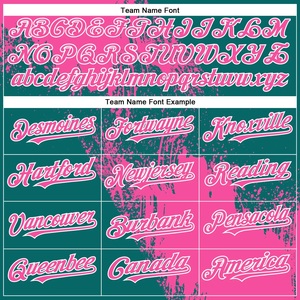 Featured Pink Teal Softball Jersey <b>Paint</b> Splash Design 100% Polyester Bird Eye Mesh Custom Logo Team Name Player <b>Number</b> OEM - Product Image 4