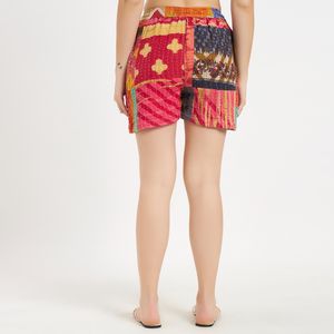 Shorts Kantha de Algodón Vintage Hechos a Mano, Surtidos, Reciclados, Unisex, Transpirables, de Secado Rápido, con Cierre de Cordón - Product Image 5