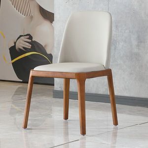 Modern Set of 2 Dining Chairs PU Leather with Wooden Legs for Living or Kitchen for Dining Room - Product Image 6