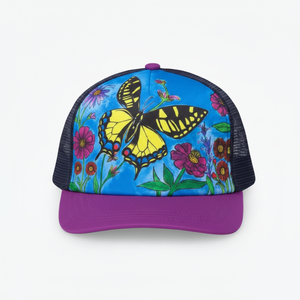 Unisex Solid Cotton <b>Baseball</b> <b>Cap</b> Sublimation Print Breathable Mesh Trucker Outdoor Training Purple Brim Summer Casual Adult - Product Image 5
