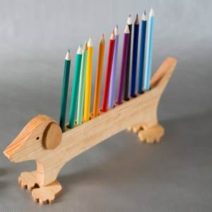 Fine Wooden Pencil and Pen Storage Wooden Workspace Accessory with Modern Appeal <b>Rustic</b> Timber Office Supply Organizer Wooden Wr - Product Image 6