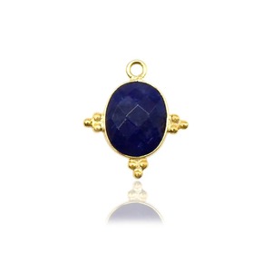 Sapphire Birthstone Pendant Oval Shape Faceted Gemstone Tiny <b>Charm</b> Sterling <b>Silver</b> Bezel Jewelry Three Rawa Stylish Women <b>Charm</b> - Product Image 2