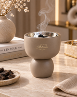 Brûleur d'encens Bakhoor en bois de luxe avec bol intérieur en acier inoxydable, écologique, encens indien, Oud arabe, aromatique, pour la maison et l'hôtel