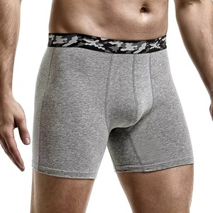 Calzoncillos bóxer de cintura media para hombre, con cintura de camuflaje, transpirables, de algodón tejido. - Product Image 6