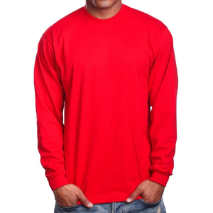 T-shirt à manches longues pour homme, tricoté, couleur unie, col rond, coupe classique, décontracté, respirant, en spandex/polyester, devant uni, séchage rapide - Product Image 6