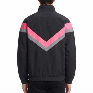 Custom Sorority Windbreaker <b>Jacket</b> Black <b>Pink</b> Chevron Embroidered Greek Letter Logo Full Zip Fraternity Apparel OEM ODM - Product Image 5