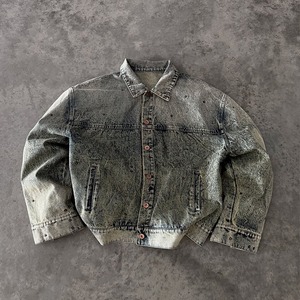 Men's European & American Hot-Selling Denim <b>Jacket</b> Solid Color Casual Button-Up Workwear <b>Trucker</b> Coat - Product Image 6