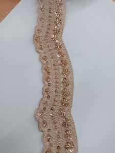 ลูกปัดสีโรสโกลด์และงานปักเลื่อมบนผ้าออร์แกนซ่าคุณภาพพรีเมียมสำหรับงานแต่งงานและงานฝีมือสุดหรูหราโรแมนติก - Product Image 2