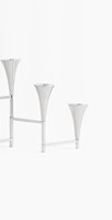 Candélabre moderne en argent à 6 bras, porte-bougie conique, en métal chromé de luxe, style nordique minimaliste, fait main, écologique, décoration d'intérieur