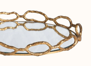 Bandeja DE SERVICIO DE ESPEJO decorativo de metal de aluminio hecho a mano con oro pulido y Estilo Vintage para cafeterías y uso doméstico - Product Image 6