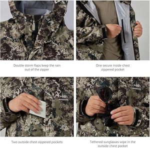 Breathable Waterproof Fishing Hunting Wading <b>Jackets</b> with Silent Outer Fabric for <b>Men</b> Women in 7 Sizes - Product Image 4