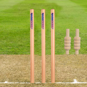 Paquete de 3 wickets de críquet con 2 bails - Wickets de críquet portátiles de color natural de madera por NAQQASH SPORTS - Product Image 2