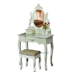 French Louis Style Mahogany Handcrafted Queen Vanity Elegant Statement Piece for Bedroom Hotel Apartment Makeup Vanities - Product Image 5