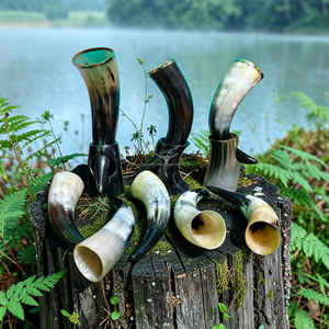 Corne à boire viking artisanale de qualité supérieure avec support en corne, vaisselle médiévale rustique pour bière, au meilleur prix - Product Image 6
