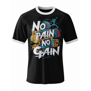ออกแบบเสื้อยืดออกกำลังกายแห้งเร็วสำหรับผู้ชาย เสื้อยืดโยคะ เสื้อยืดวิ่ง แห้งไว ระบายเหงื่อได้ดี พิมพ์ลายได้ตามต้องการ - Product Image 1
