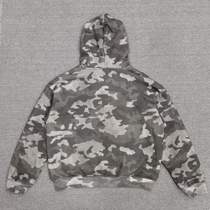 เสื้อฮู้ดดี้ผู้ชายแบบครอปทรงบ็อกซี่ ผ้าวาฟเฟิลสองด้าน ลายพรางแบบกลับด้านได้ สองชั้น ผลิตตามสั่ง เป็นมิตรกับสิ่งแวดล้อม สไตล์วินเทจ สำหรับฤดูหนาว - Product Image 2