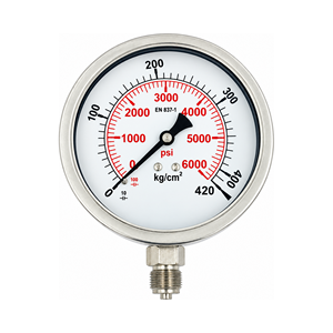 Probador de inyectores diésel con manómetro de doble escala de 400 bar y 6000 PSI, válvula de entrega de émbolo y tuberías de prueba - Product Image 2