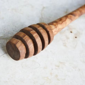 Cuchara de madera para miel, hecha a mano, de madera de olivo natural, para mezclar y servir jarabe o melaquilla. - Product Image 1