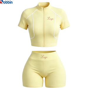 Conjuntos Deportivos de Verano para Mujer, Ropa Urbana Personalizada, Chaqueta de Manga Corta con Cierre y Pantalones Cortos, Conjunto de 2 Piezas, Tendencia en Ventas - Product Image 2