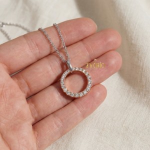 Collier avec pendentif en diamant plaqué or en argent sterling 925 de qualité supérieure Zyorio Jewels pour femmes, bijoux de luxe pour fiançailles et mariage, boîte cadeau - Product Image 1