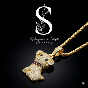 Pendentif personnalisé Hip Hop tendance en argent sterling 925 plaqué or, motif chien, fabriqué en usine de bijoux - Product Image 1