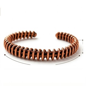 Brazalete de Cobre Puro Hecho a Mano con Terapia Biomagnética para Alivio del Dolor de Artritis, Diseño de Cuerda Trenzada Ajustable, Brazalete Metálico - Product Image 4
