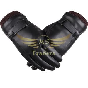 Hiver hommes peau de cerf cuir homme chaud doux couture conception hommes mitaines gants intérieur laine doublure logo personnalisé de haute qualité - Product Image 1